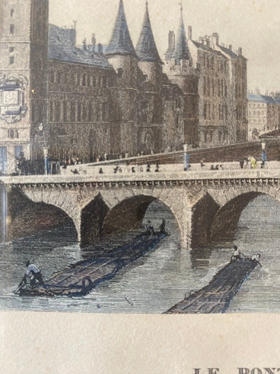 Color engraving, the bridge to change, Paris