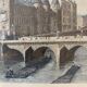 Color engraving, the bridge to change, Paris
