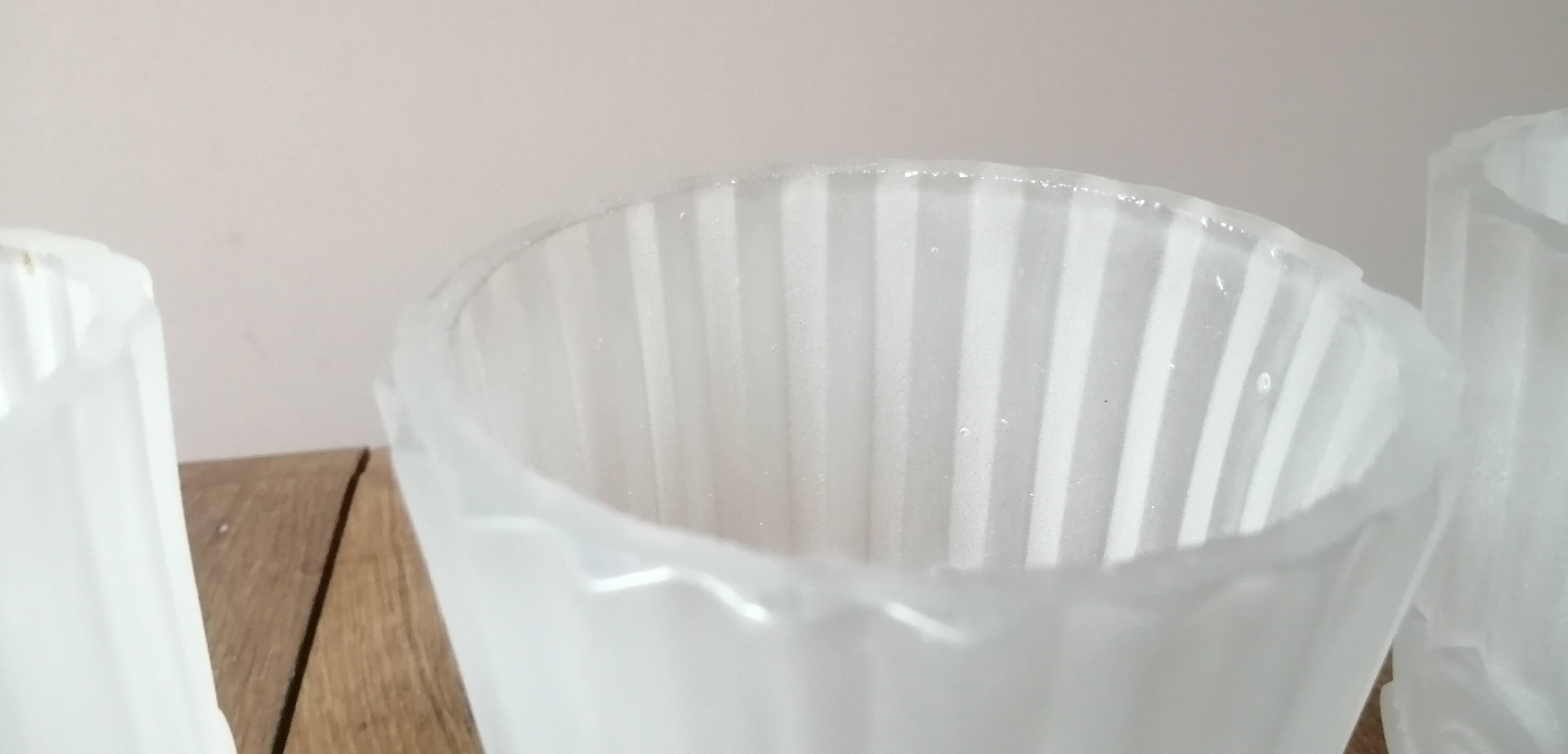 Set of 3 Art Deco frosted glass tulips