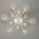 Lustre vénitien en verre de Murano, 6 bras de lumière, nouvelle électrification, vers 1930