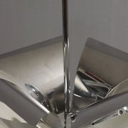 Impressive Space Age chandelier with 5 lights, chrome metal, Italy 1970s.