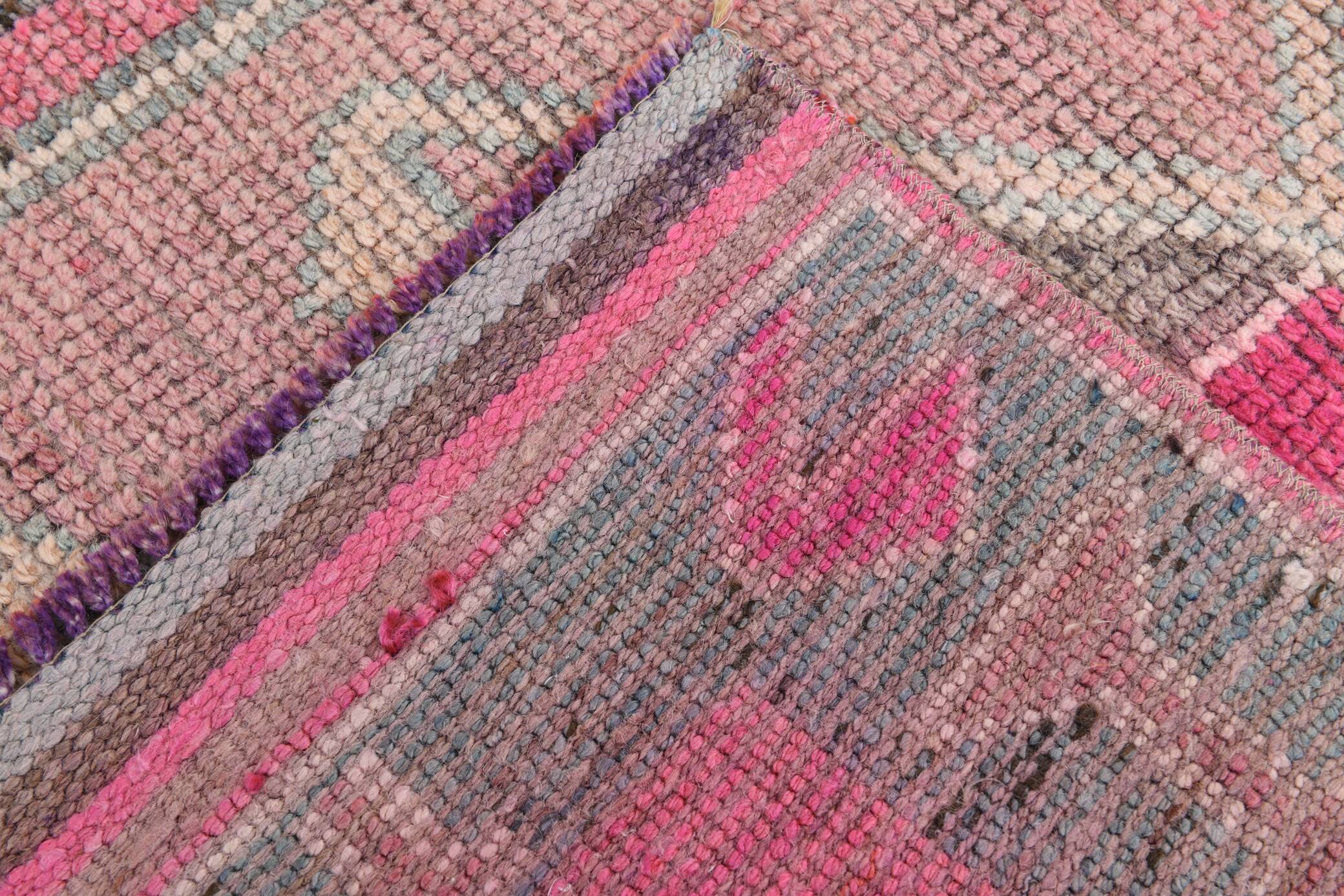 3x10 Pink Vintage Runner Rug, 99x324Cm