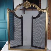 Antique Brass Fire Screen, Louis XV Style, L 83 cm / H 55 cm