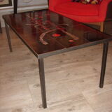 1960 coffee table, painted earthenware