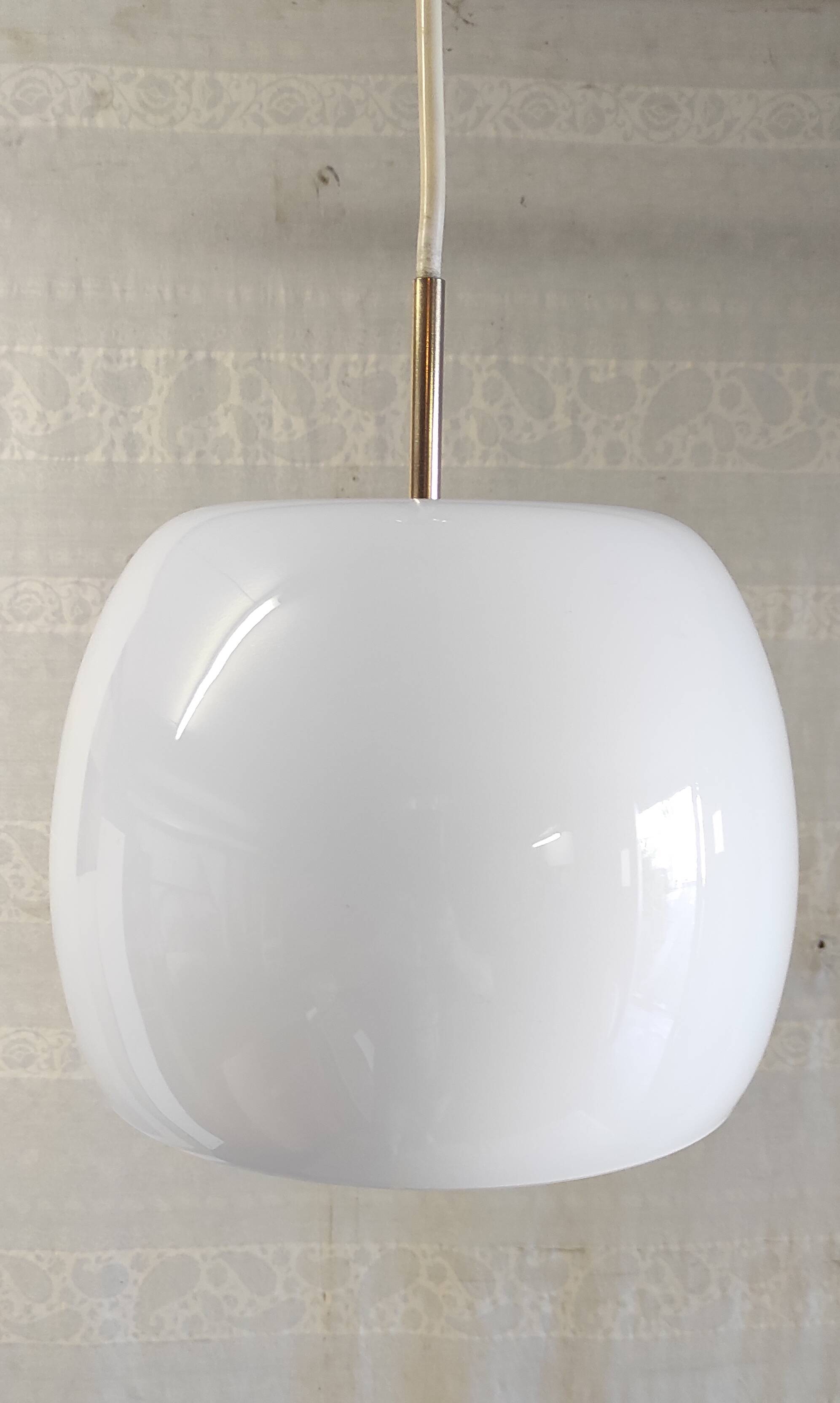 Opaline globe pendant light - mid-20th century