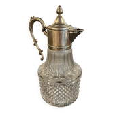 Carafe / decanter jug in moulded glass and silver-plated metal – Silver Pl