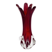 Murano Vase Fratelli Toso Chambord Sommerso Ruby Red 25.5cm