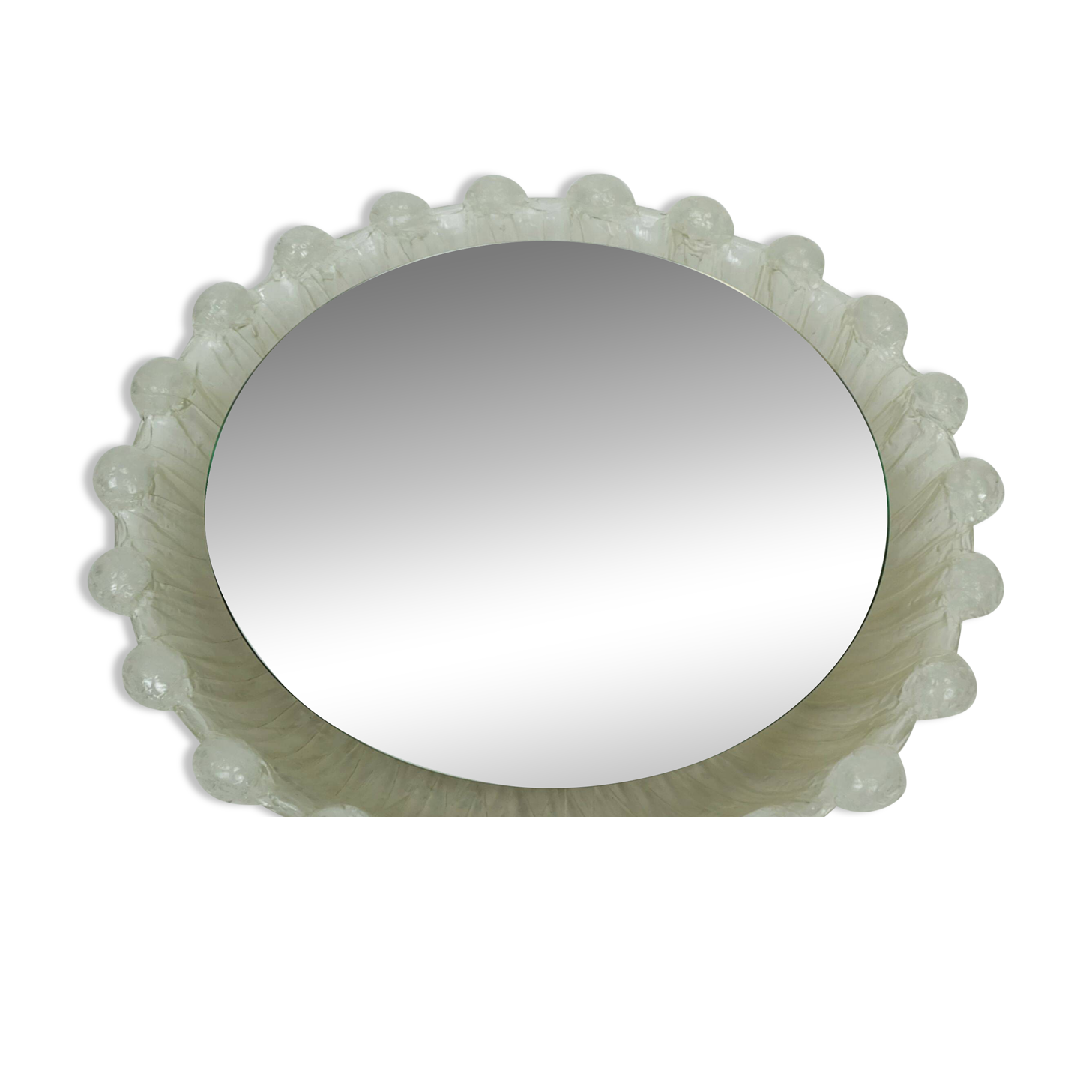 back lit wall MIRROR by schöninger acrylic frame ice glass decor 1960s 1970