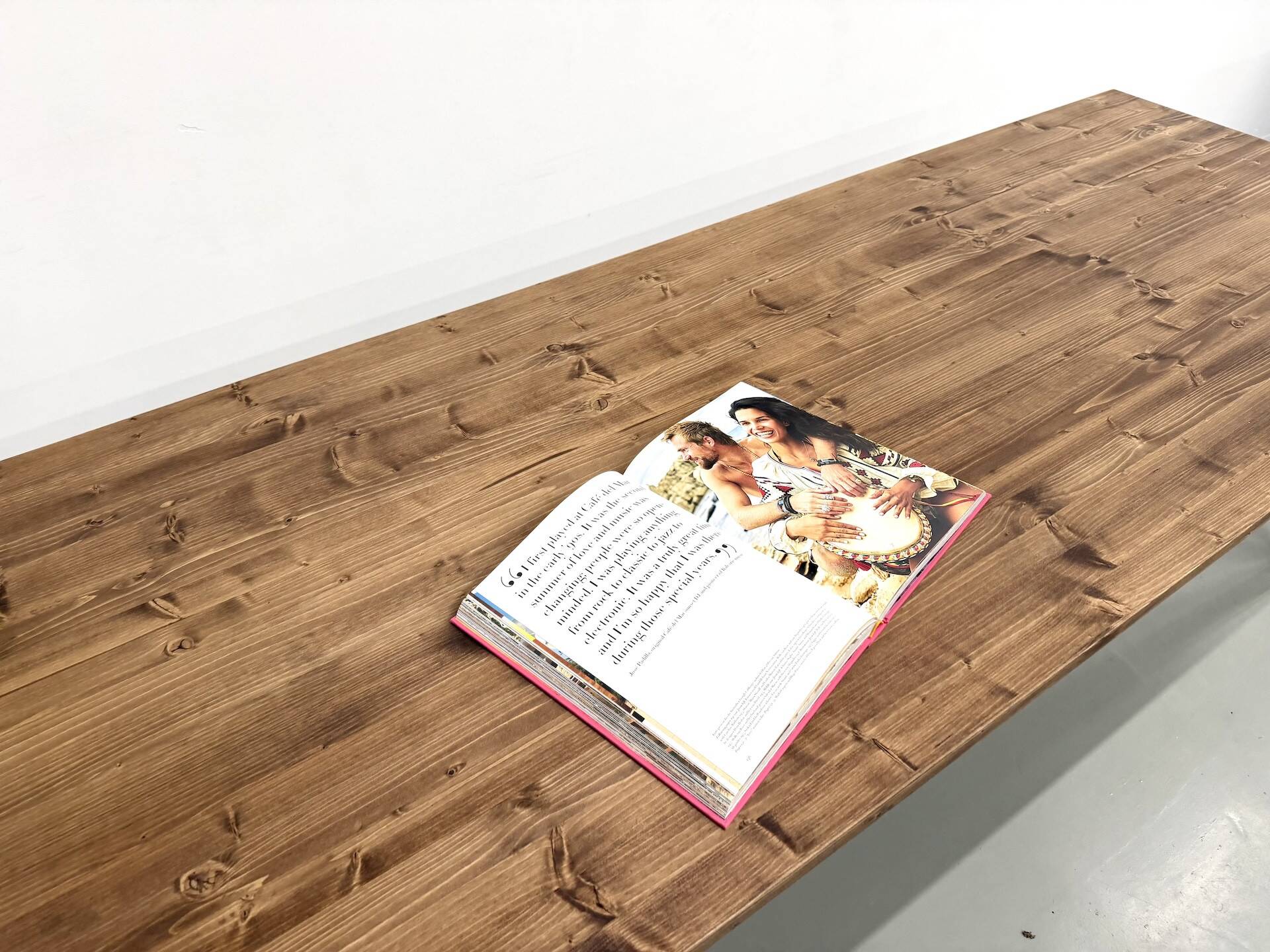 Farm table with tapered legs, L 260 cm