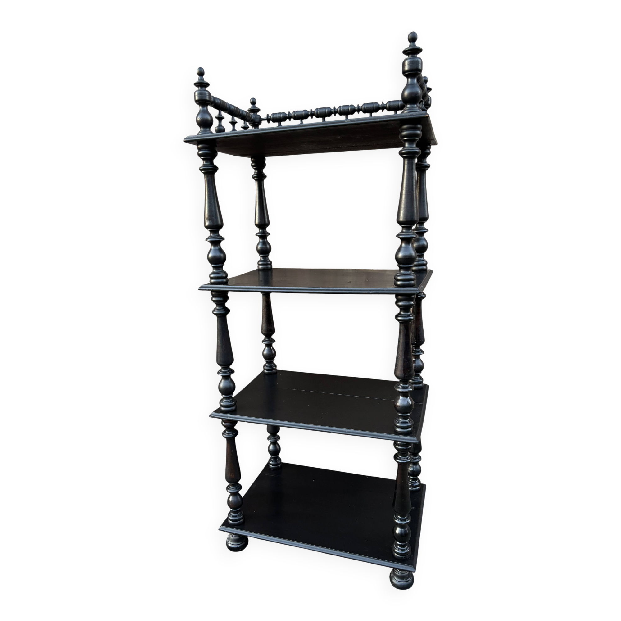 Napoleon III style blackened wood bookcase