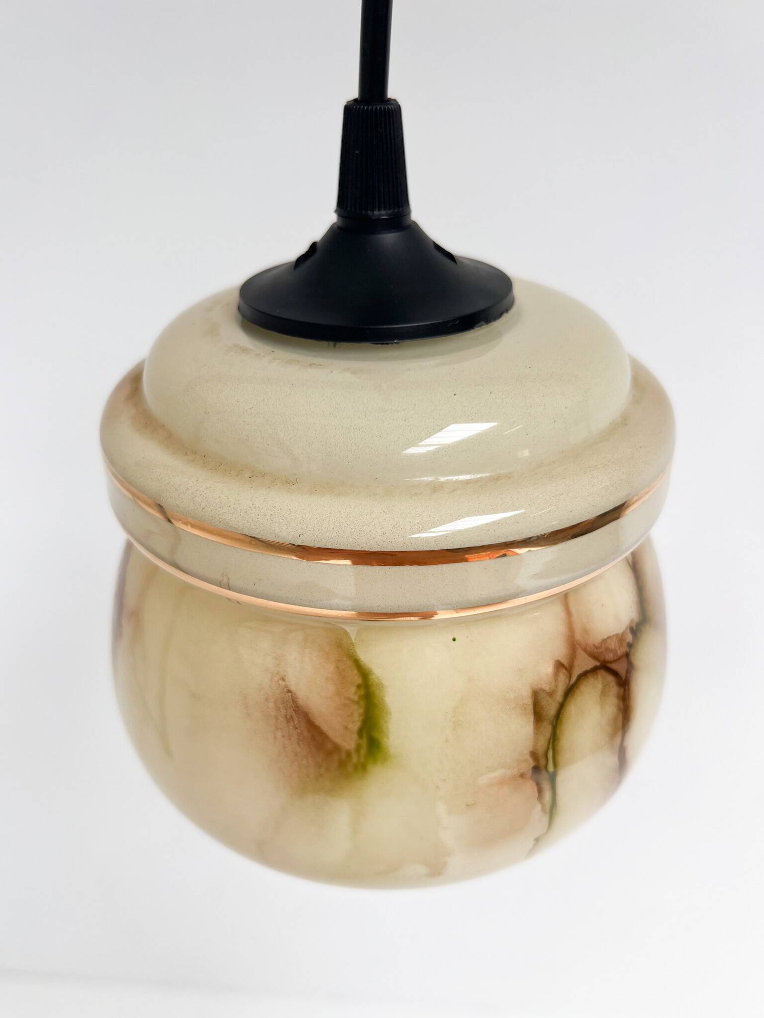 Set of 2 vintage ceiling lamps with marble pattern, 1960s