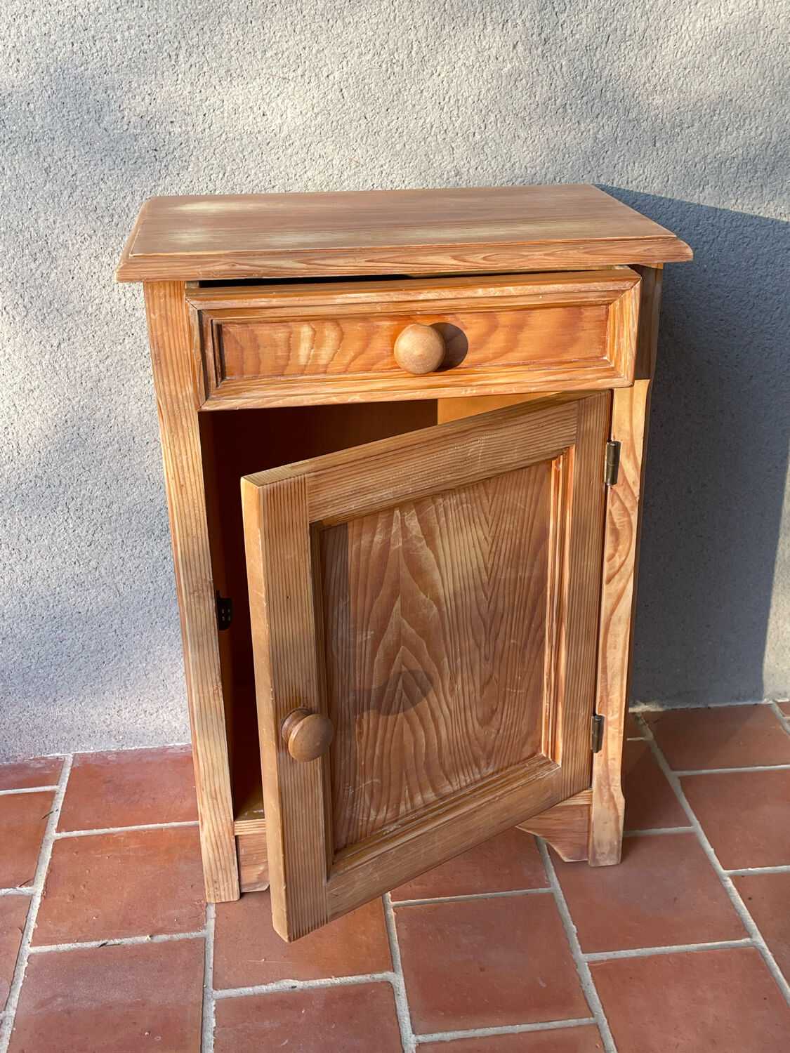 Vintage pine bedside table