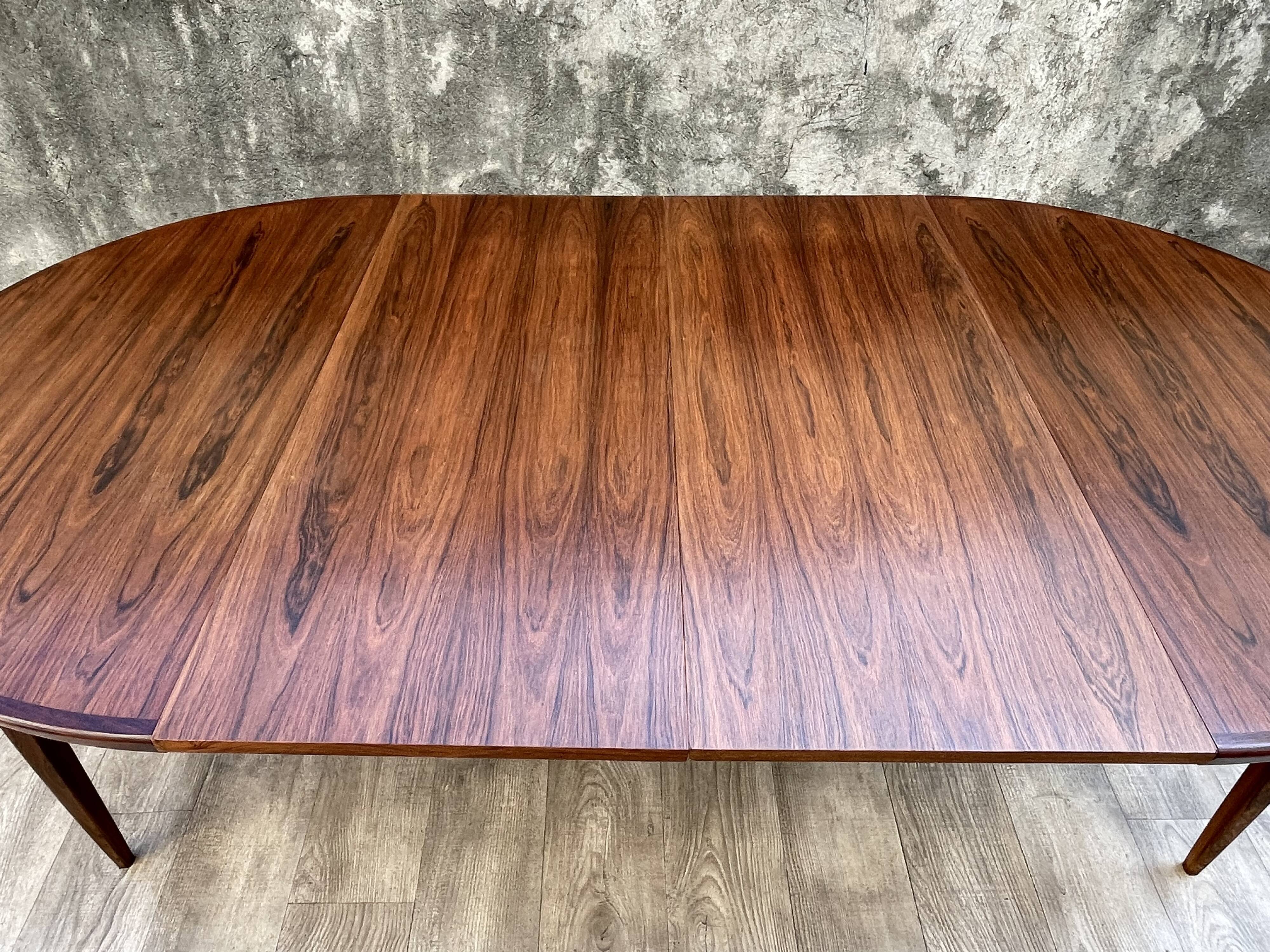 Table scandinave extensible en palissandre, 1960s