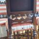 Set of 5 Louis XIII style chairs in solid wood.