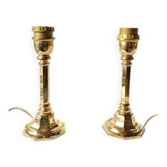 Pair of vintage brass lamp bases