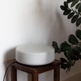 Wall or ceiling light in matt white opaline, 60s/70s