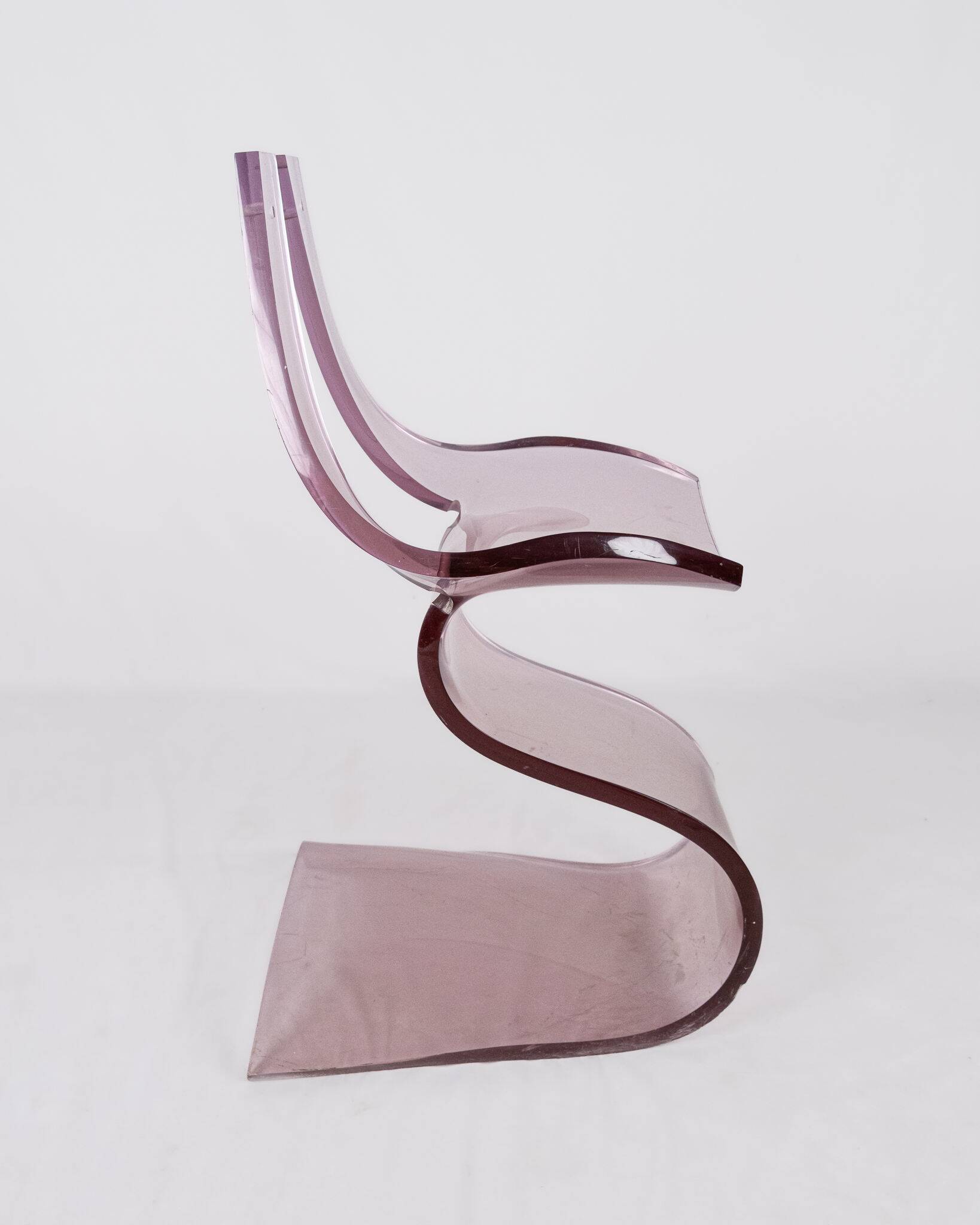 Lavender Lucite chair by Michel Dumas, France, 1970.