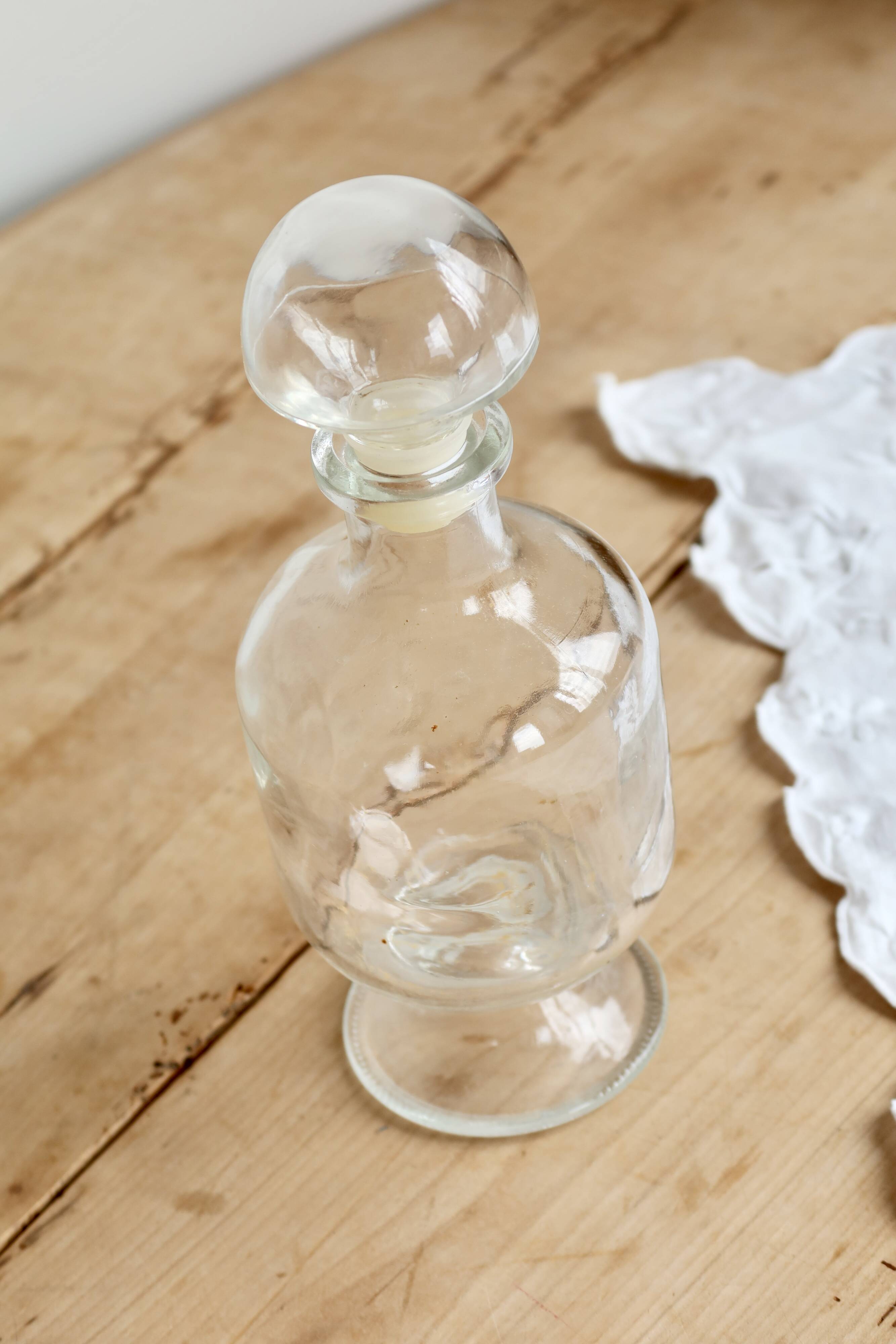 Vintage glass carafe with stopper