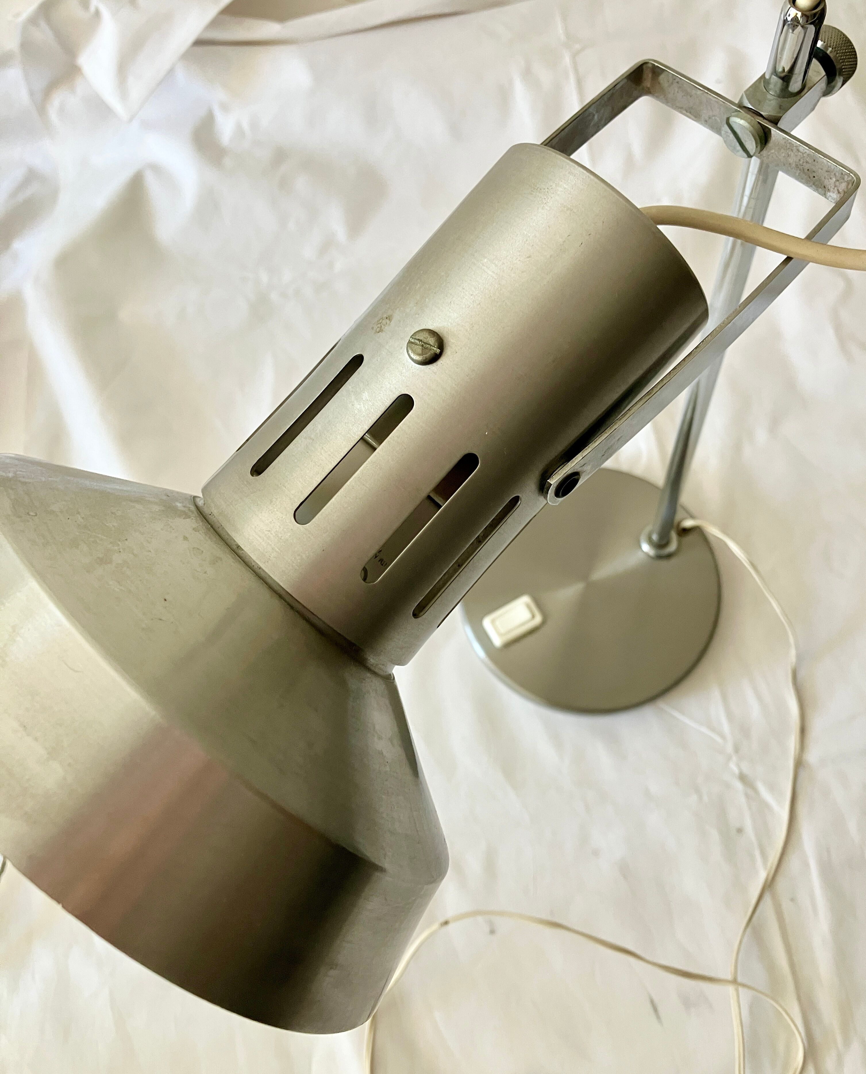 Lampe de bureau alu/acier années 70