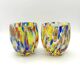 Set of 6 blown glass glasses with Murano murrine.