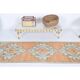Vintage Turkish Hand-Knotted Wool Cotton Orange Runner Rug 69x271