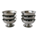 set of 6 large wide foot bowls in stainless steel 1970
