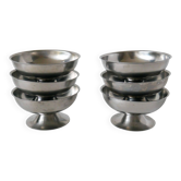 Lot de 6 coupes à glace en inox, 1970