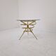 Elegant Italian Mid-Century Side Table with Sculptural Brass Base, 1970's