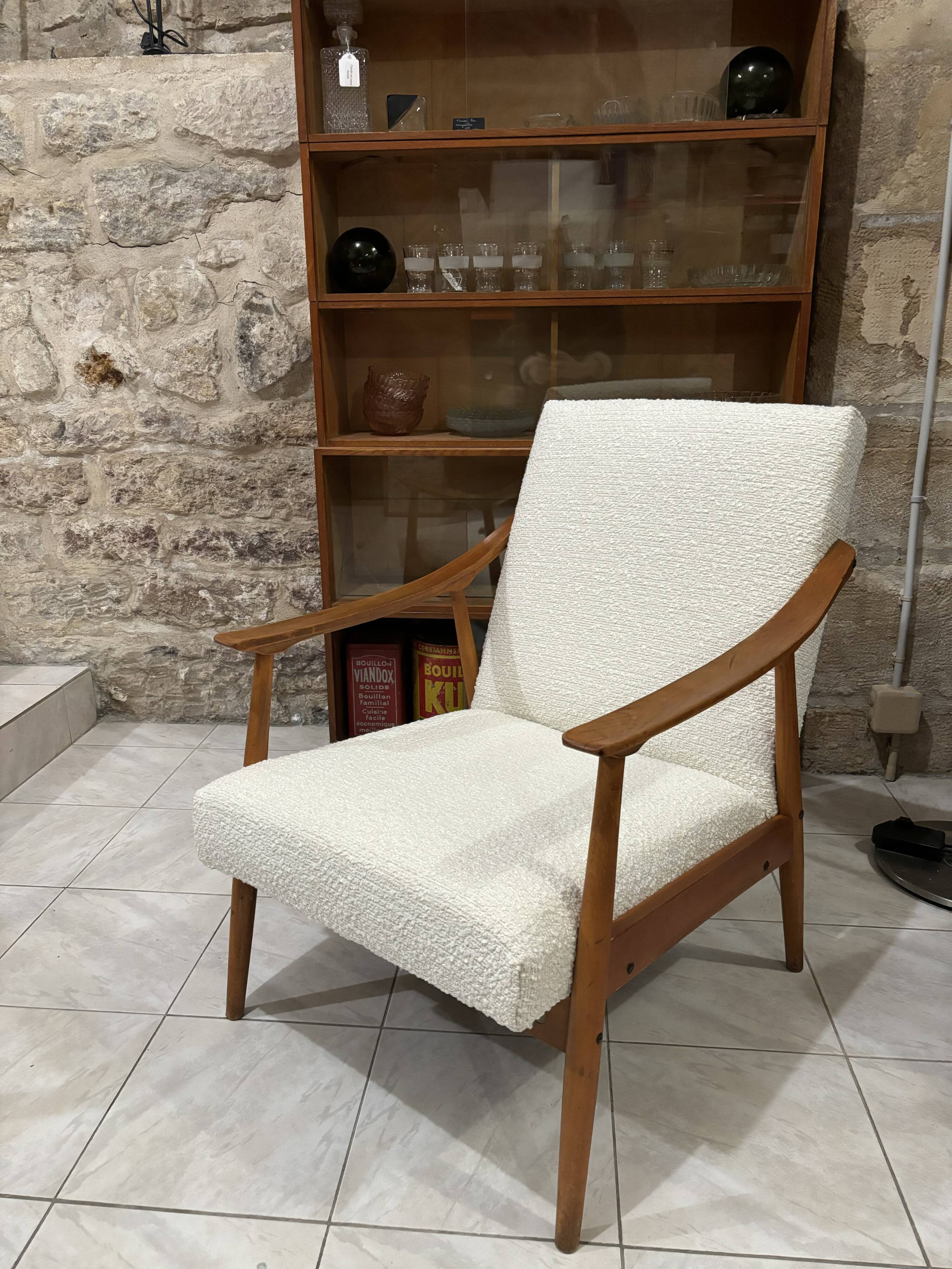 60s armchair reupholstered in loop