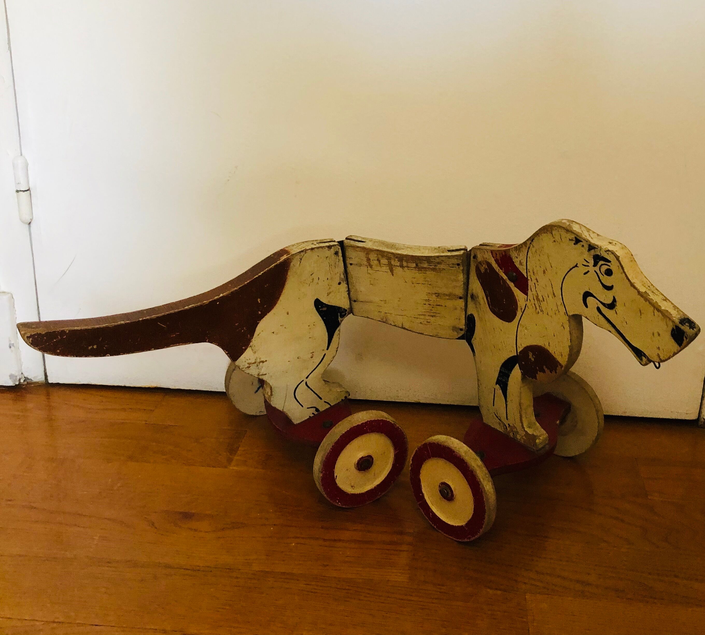 Jouet ancien chien articulé