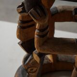 Decorative stool carved from African hardwood / Tribal art piece, mid-20th century