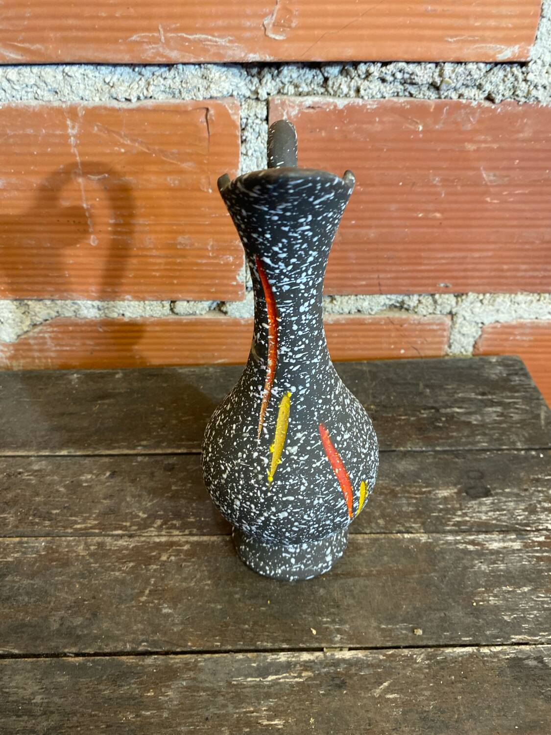 Old pitcher jug h. becquet black ceramic made in belgium wine