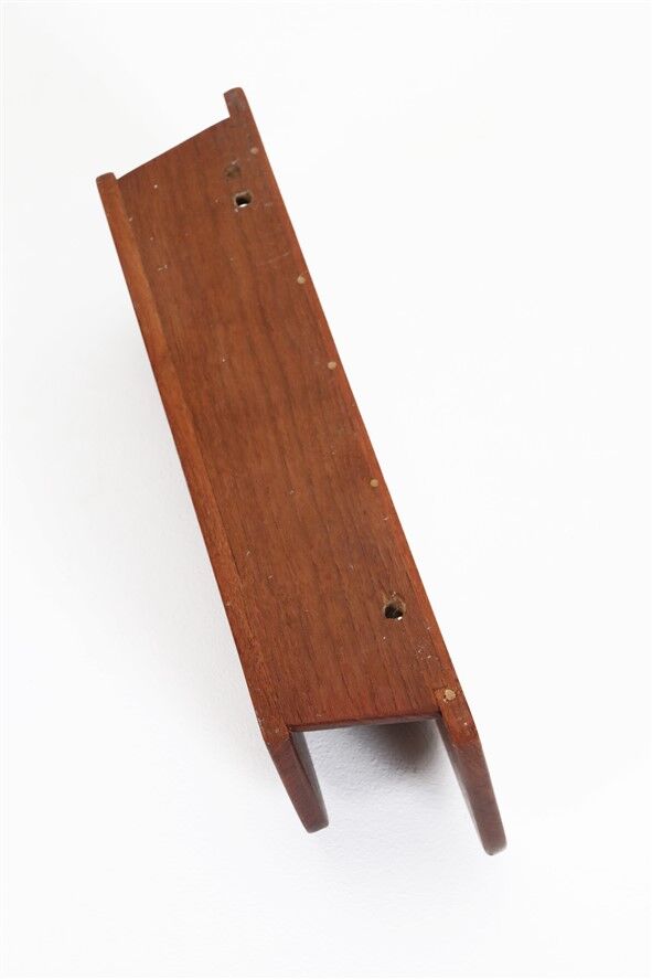 Set consisting of mid-century teak wall mirror and shelf / Danish modern design / 1960s