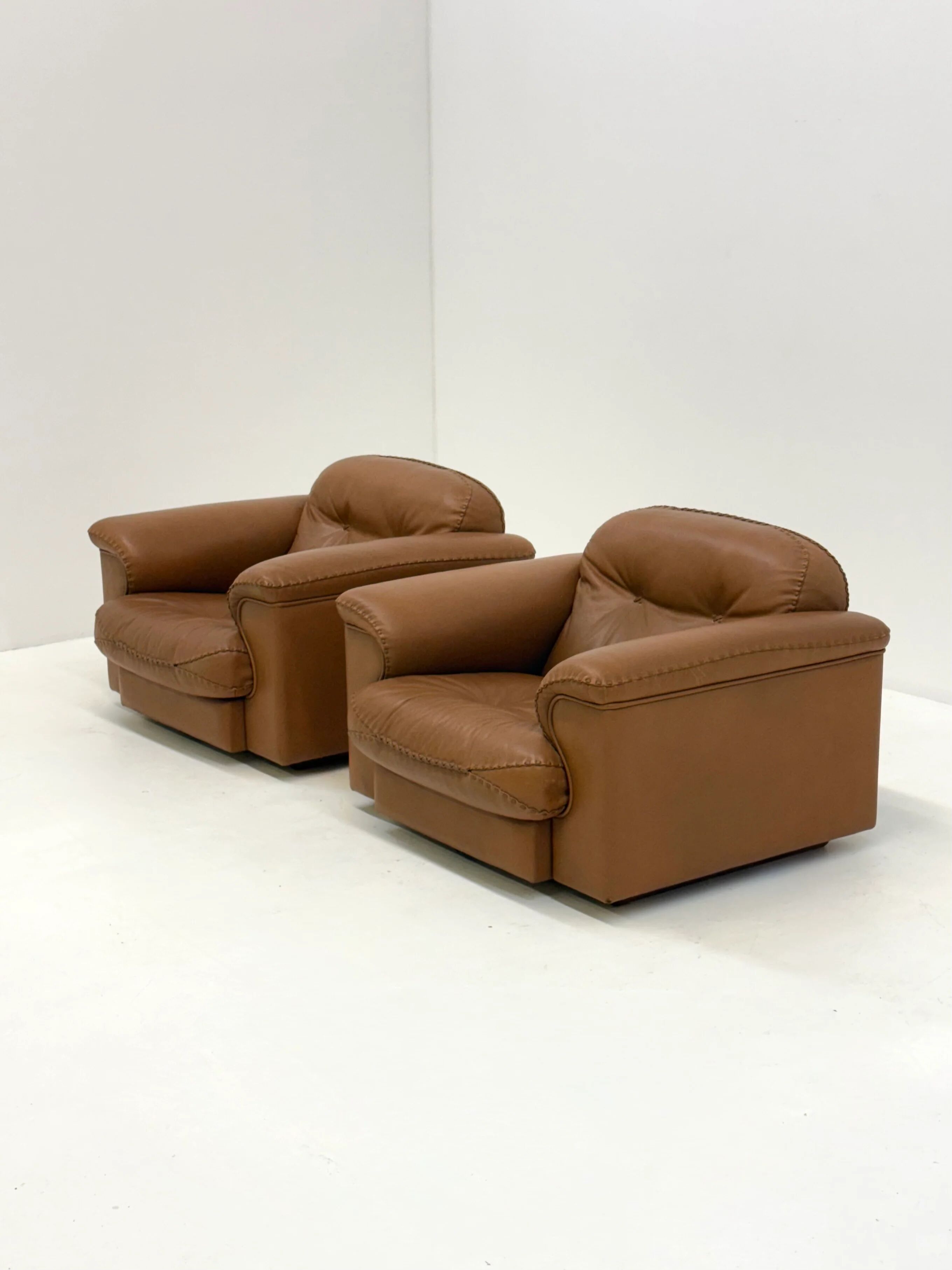 De Sede DS-101 camel brown vintage armchairs