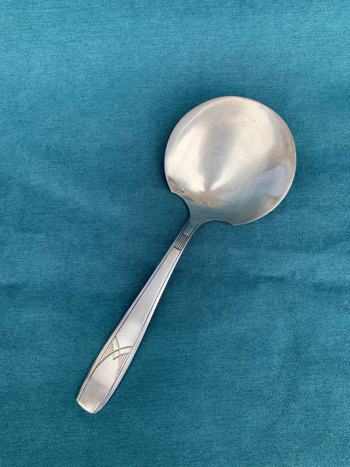 Cream ladle in silver metal perfect condition punch