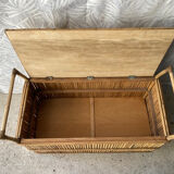 Vintage rattan bench chest
