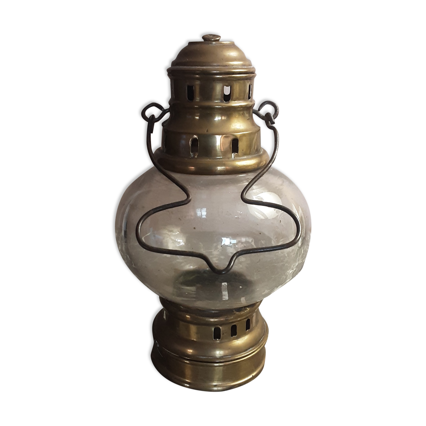 Brass storm lamp - old