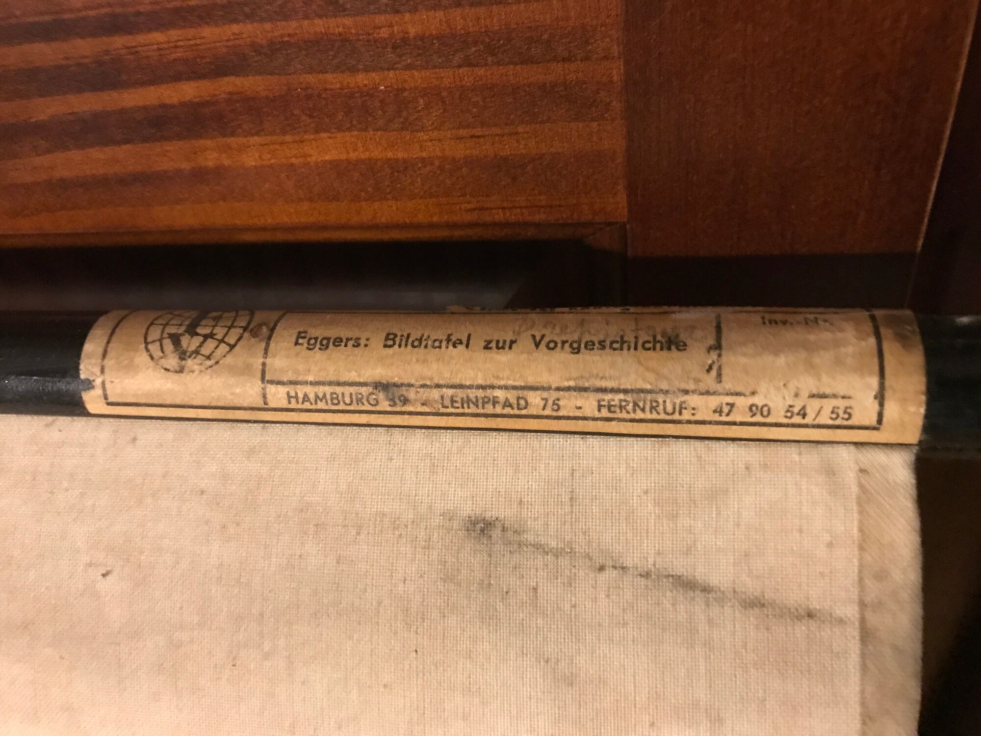 Old school card "bildtafel zur vorgeschichte" vintage chronology