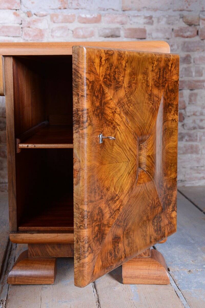 Art Deco Writing Desk in Mahogany and Walnut, 1920s