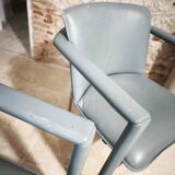 4 fauteuils Leolux modele Cachucha bleu ciel