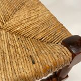 Tabouret en osier vintage