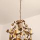 Hollywood Regency 4-light floral chandelier gilt with roses Italy 1960-1970