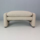 Vico Magistretti "Maralunga" footstool re-upholstered For Cassina