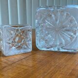 Vintage Glass Whiskey Decanter with Square Stopper