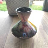 Small ceramic soliflore vase with narrow, constricted neck