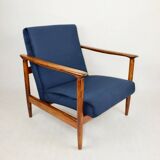 GFM-142 armchair, designed by Edmund Homa from the 70s, navy blue - 2 pieces available