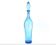 Empoli blue glass carafe with grooves, 60s bottle