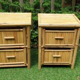 Pair of bamboo bedside tables