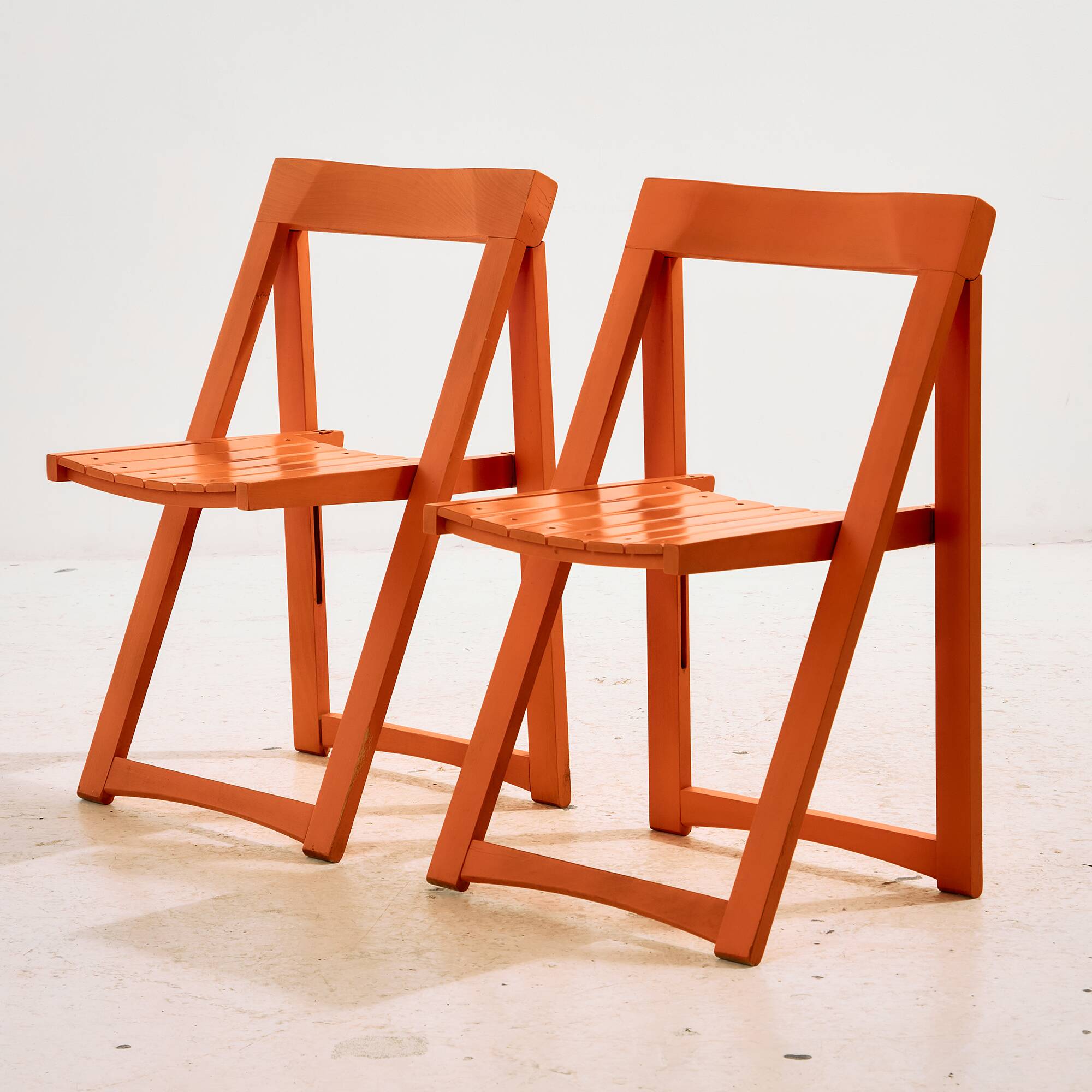 Beech foldable chair by Aldo Jacober for Alberto Bazzani, set of 4.