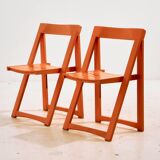 Beech foldable chair by Aldo Jacober for Alberto Bazzani, set of 4.